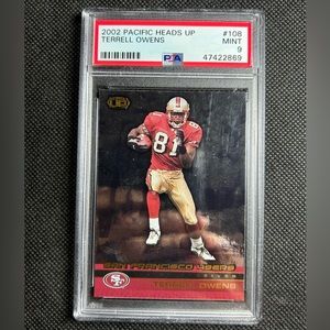 2002 Pacific Heads Up Terrell Owens #108 HOF San Francisco 49ers PSA 9 MINT POP1